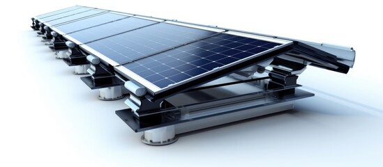 N-type technology creates side-view solar cell arrays on a metal sheet roof. - obrazy, fototapety, plakaty