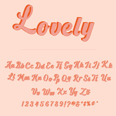 Lovely Retro Vector Alphabet Font Template