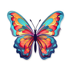 kawaii butterfly image design with PNG tranparent background. vector style kawaii butterfly illustration design for stickers, t-shirts and others. Generative Ai