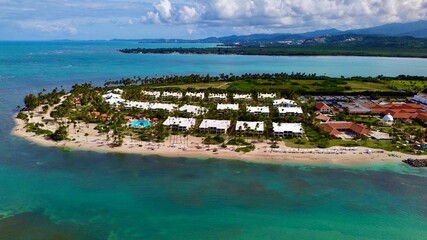 Tropical Beachfront Resort Aerial View