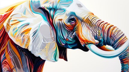 Obraz na płótnie Canvas Vibrant Abstract Elephant Painting in Modern Art Style