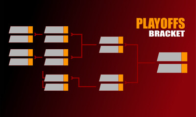 Illustration of an esports match bracket, usually used for playoff rounds in online moba game matches