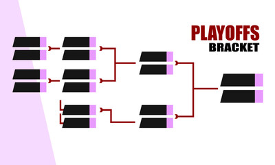 Illustration of an esports match bracket, usually used for playoff rounds in online moba game matches