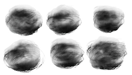 collection of six hand drawn round shape texture background design