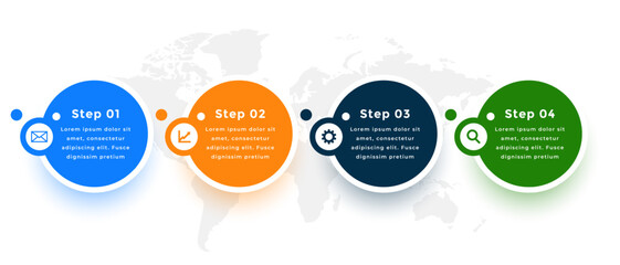 four step infographic progress chart template for business success