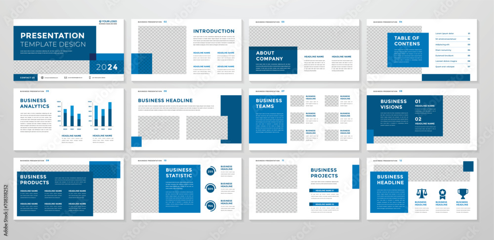 Poster set of presentation layout template with minimalist style and modern concept use for business profil