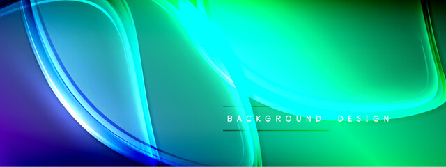 Vector abstract background - liquid transparent bubble shapes on fluid gradient with shadows and light effects