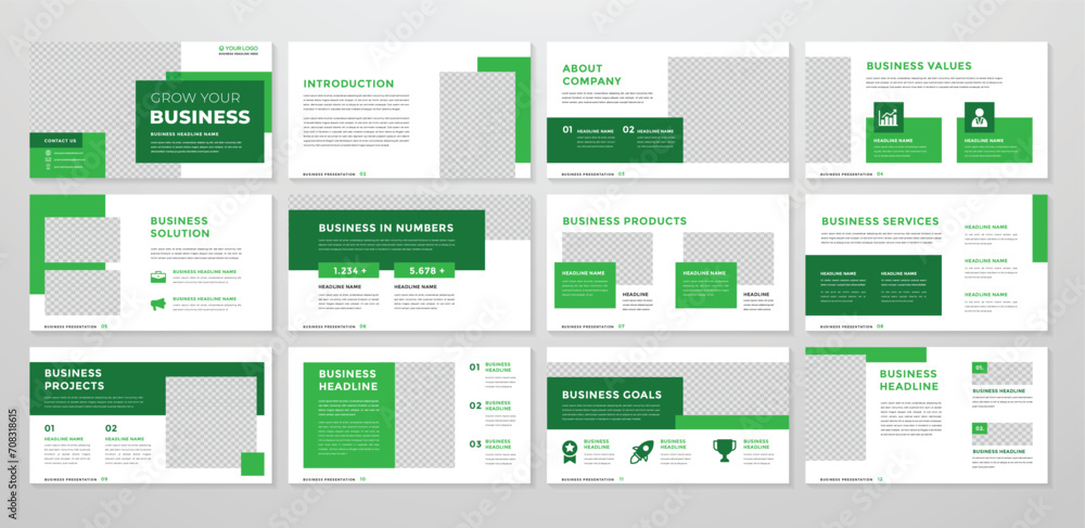 Poster set of presentation layout template with minimalist style and modern concept use for business profil