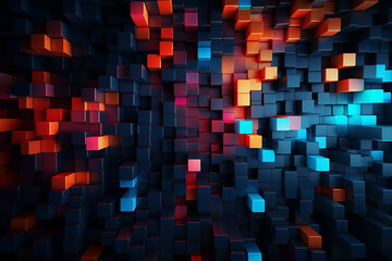 background abstract visual striking, Glowing geometric shapes with vibrant gradients in neon colors for a radiant and modern design, Bold diagonal contrasting color for a striking and dynamic design