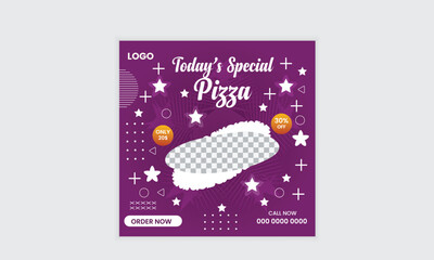 Fresh food marketing social media post template design.