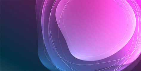 Colorful transparent flowing fluid shapes with glow effect geometric background. Wavy lines round forms. Vector illustration For Wallpaper, Banner, Background, Card, Book Illustration, landing page