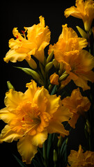 Fototapeta premium large beautiful dark yellow gladiolus flower