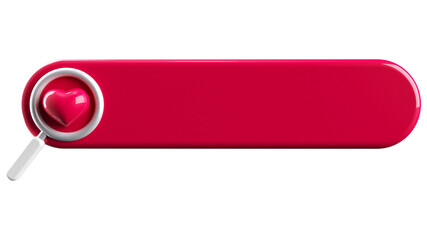 Valentine with heart 3d and label empty