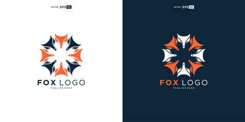 Obraz na płótnie Canvas creative fox Animal Modern Simple Design Concept