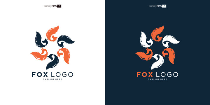 creative fox Animal Modern Simple Design Concept