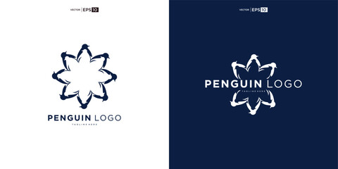 penguin logo creative design bird animal icon vector © nurvika