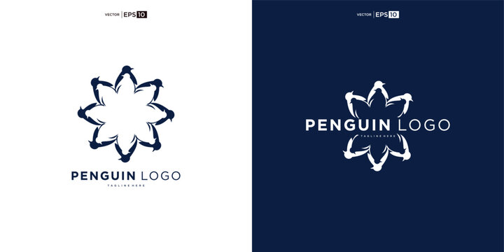 penguin logo creative design bird animal icon vector