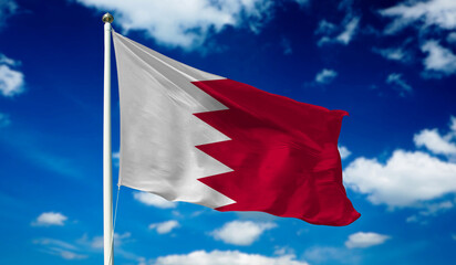 Bahrain Flag Waving in the Sky