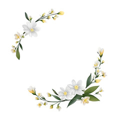 Fototapeta na wymiar This image depicts a circular flower decoration. Generative AI,