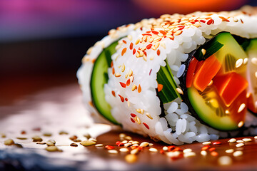 Delicious kimbap. Generative AI.