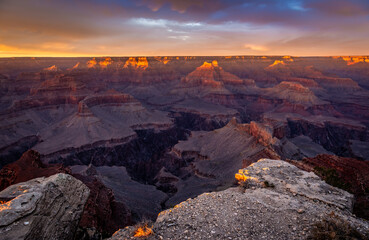 Obraz premium Colors of the Sunset on Grand Canyon, Grand Canyon National Park, Arizona