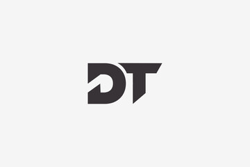 Illustration vector graphic of bold letter DT logo