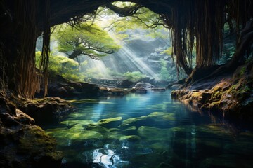 Landscape with greenery and nature