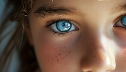 Obraz premium close up shot of beautiful eyes from young girl