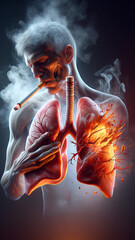 Harmful Effects of Smoking Visualized in Human Anatomy