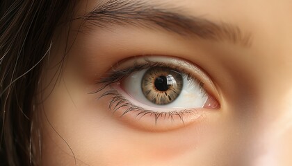 close up shot of beautiful eyes from young girl