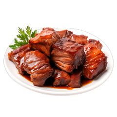 Slow-cooked barbecue meats on dish  Transparent Background Png Image