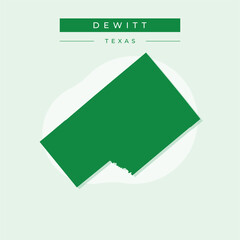 Vector illustration vector of DeWitt map Texas