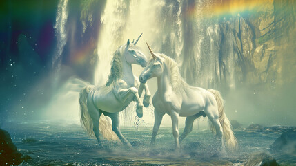 Obraz na płótnie Canvas Unicorns in the meadows