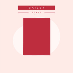 Vector illustration vector of Bailey map Texas