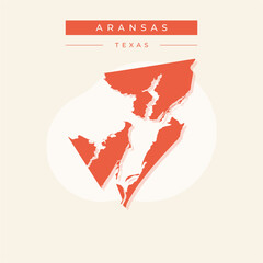 Vector illustration vector of Aransas map Texas
