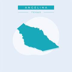 Obraz premium Vector illustration vector of Angelina map Texas