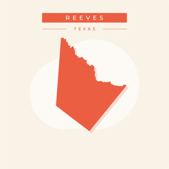 Vector illustration vector of Reeves map Texas