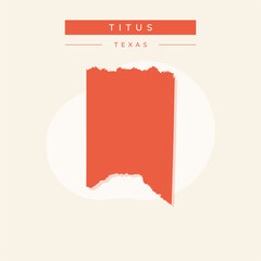 Vector illustration vector of Titus map Texas