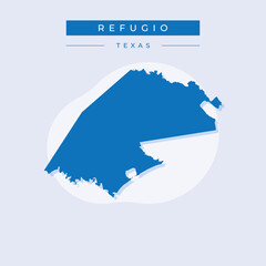 Vector illustration vector of Refugio map Texas