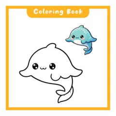 Gordijnen Vector stingray coloring book for kids © miftakhul