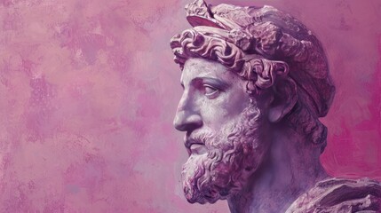 Light Purple and Light Crimson Pastel Background of Odysseus. Generative Ai.