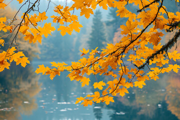 Obraz na płótnie Canvas Autumn Lake Foliage