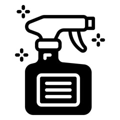 cleaning spray icon, glyph icon style