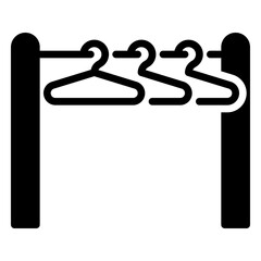 clothes hanger icon, glyph icon style