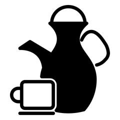 tea pot icon, glyph icon style