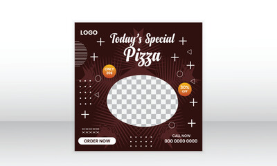 Fresh food marketing social media post template design.