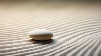 Fototapeta na wymiar Zen garden meditation with sand wave and stone background