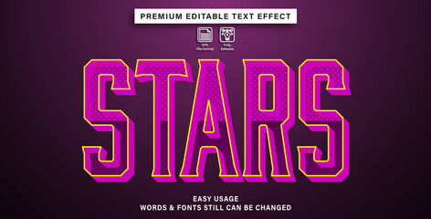 editable text effect stars