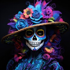 beautiful Catrina skeleton makeup