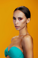 Woman portrait make-up model color face beauty